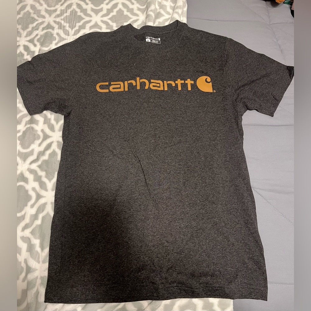 Men’s t-shirt, color dark grey, size small. Brand, Carhartt.